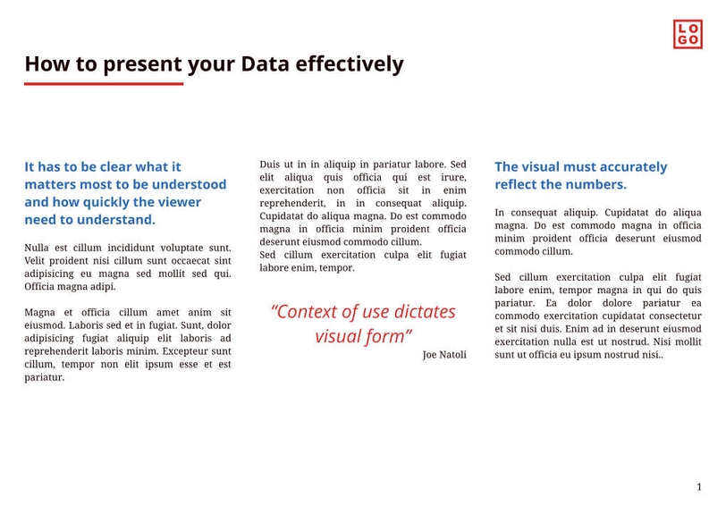 Free booklet  data visualization template