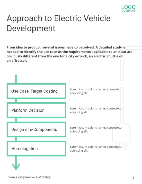 Free brochure – e-mobility template