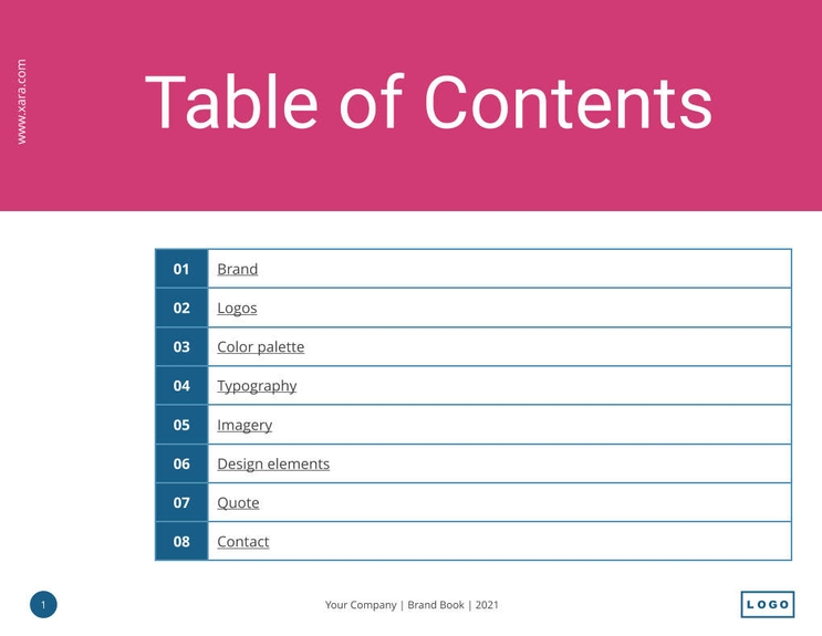 Free e-books  basic brand book template