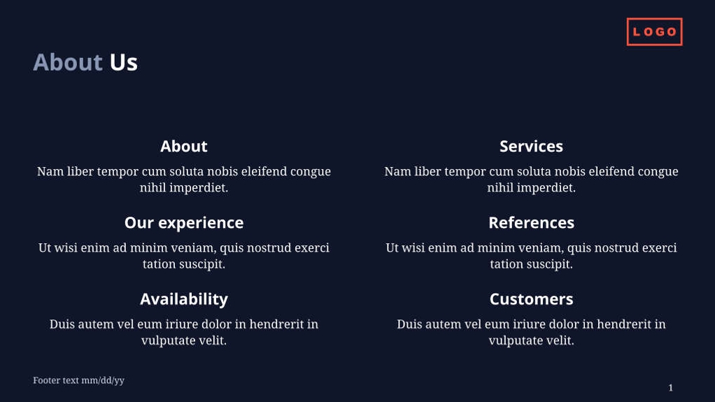 Free presentation  investor relations template