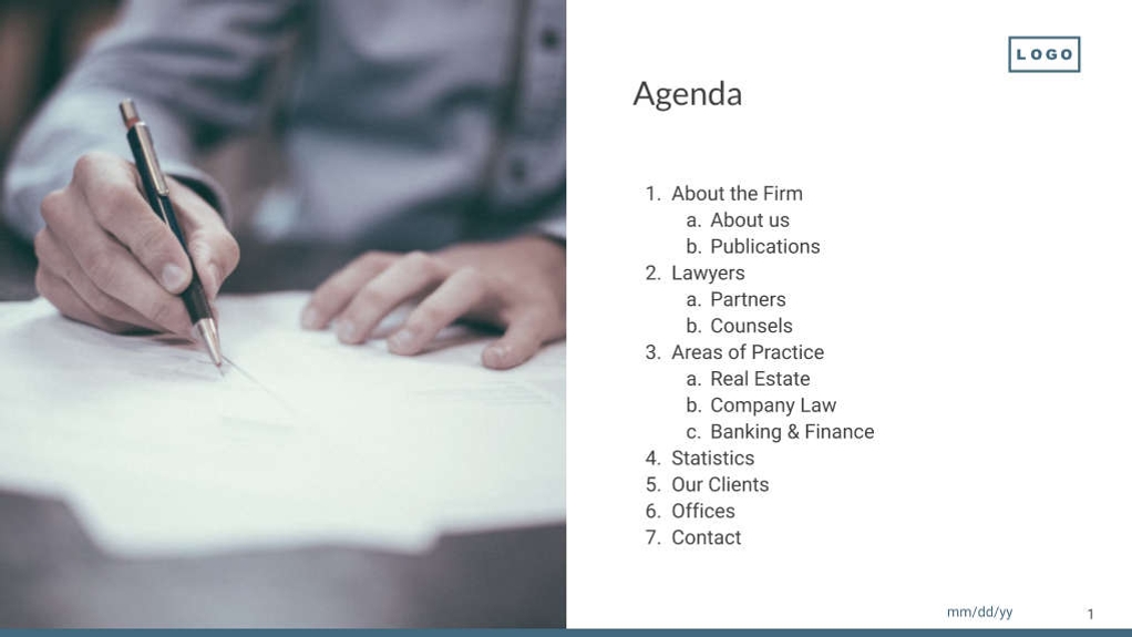 Free presentation  law firm template