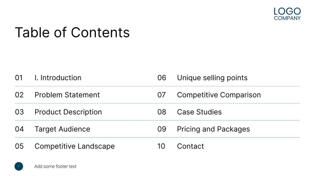 Free presentation   sales product overview template