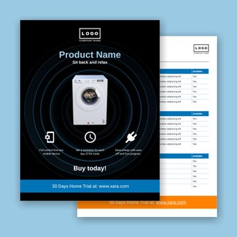 Free product sheet template