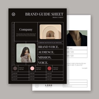 Free product sheet template