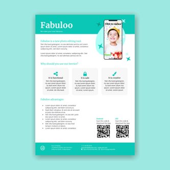 Free product sheet template