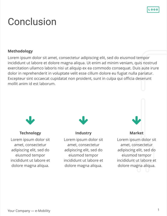 Free report – e-mobility template