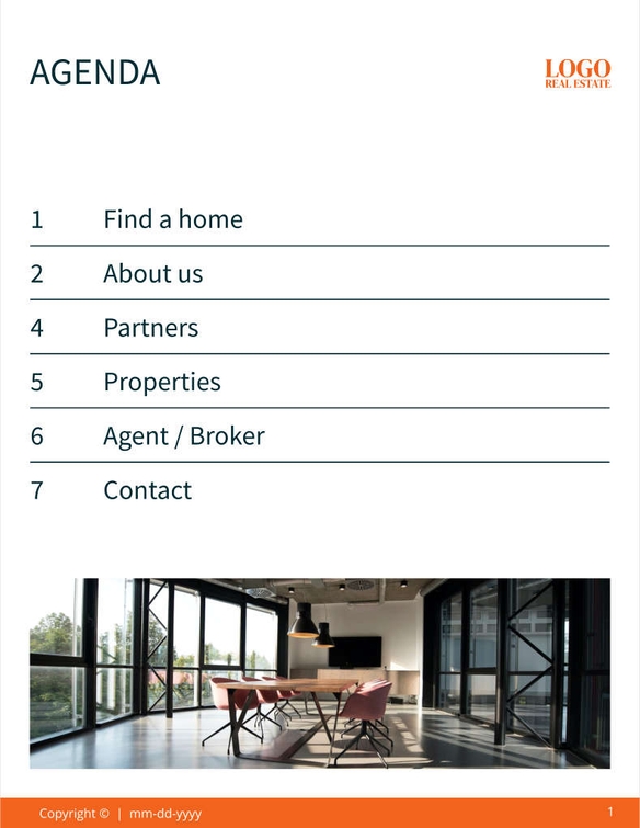 Free real estate – brochure – modern hours template