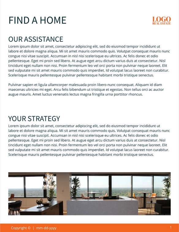 Free real estate – brochure – modern hours template