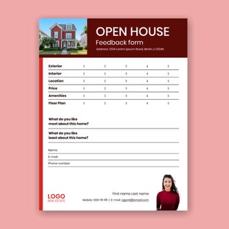 Free real estate – open house feedback forms template