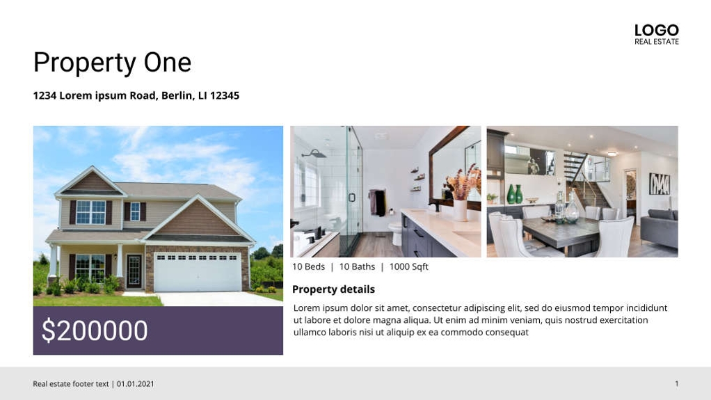 Free real estate – listing presentation – geometry template