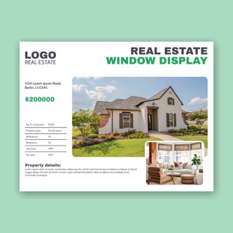 Free real estate – window display template