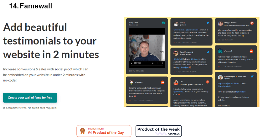 SocialProof Tools: FameWall