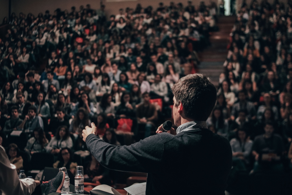 Conference Speaker speaking about the target audience of an ebook