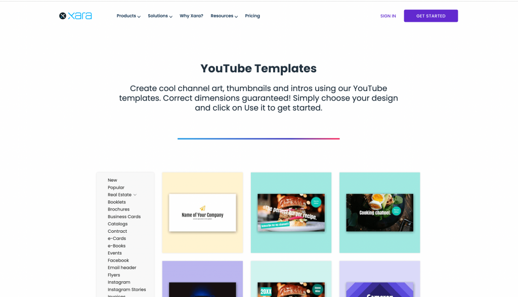 Xara Cloud's Lead Generation Youtube Templates