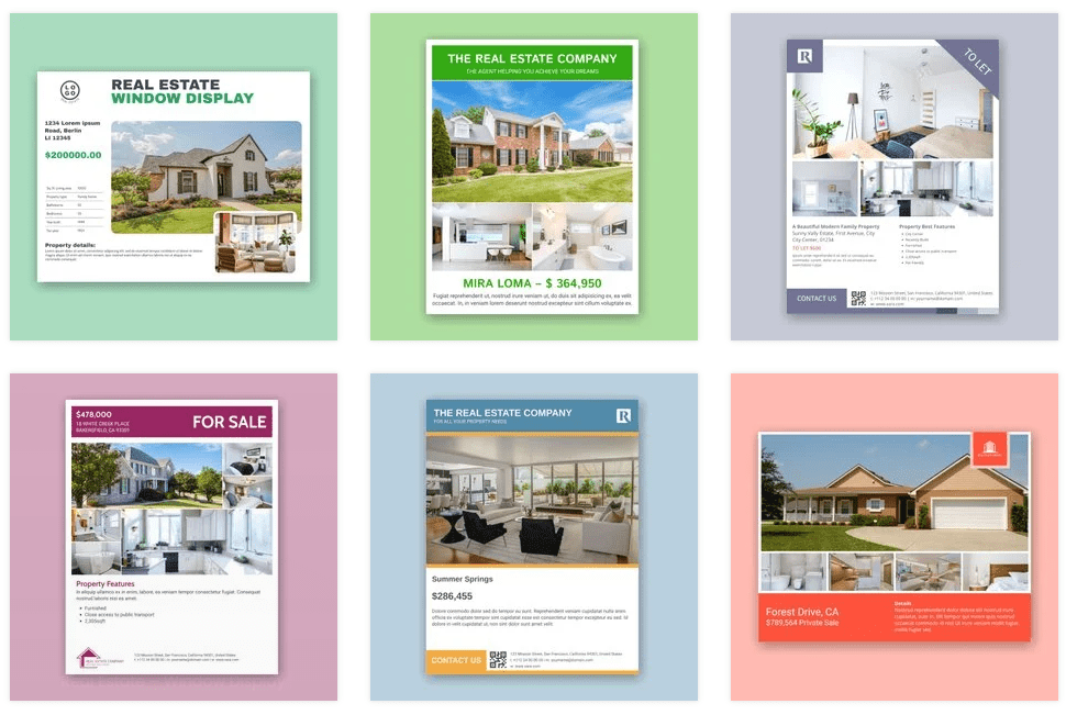 Real Estate Window Displays Templates from Xara Cloud