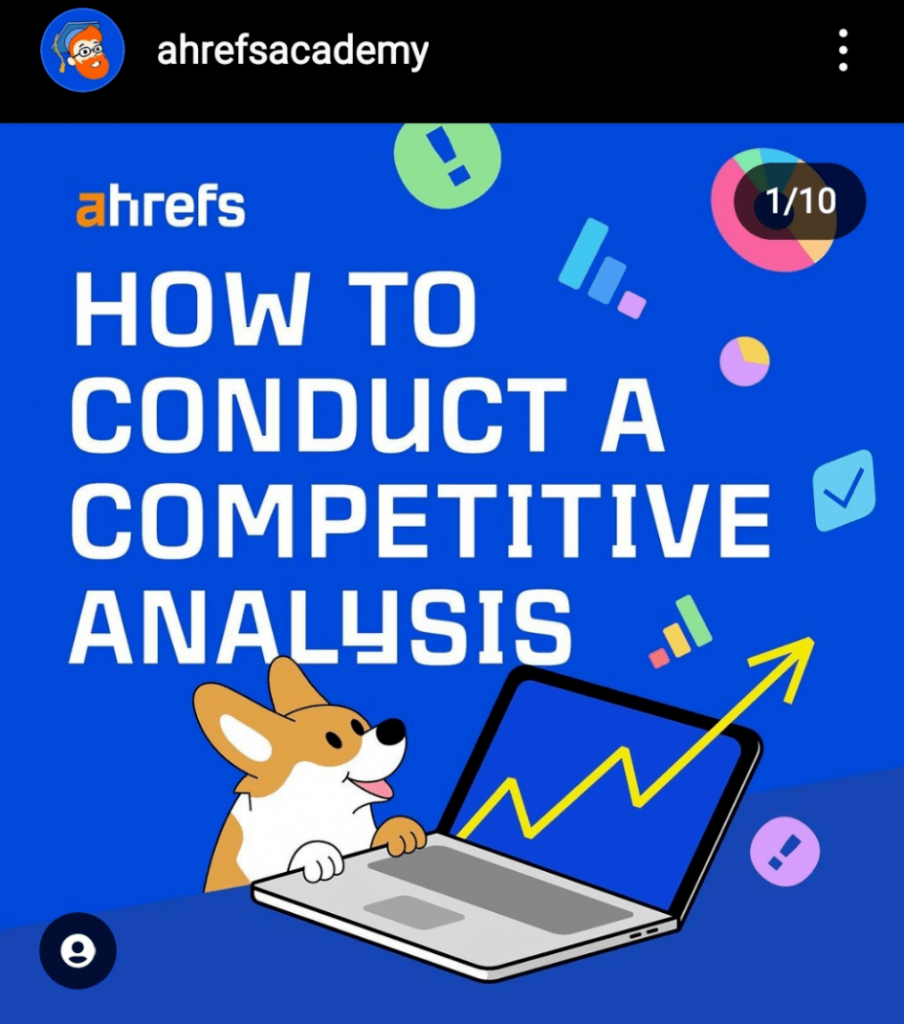 Ahrefs Instagram Carousel post Example