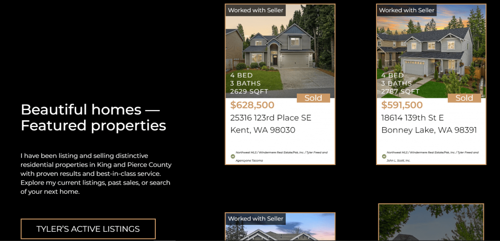 Tyler Freed Real Estate Marketing Landing Page