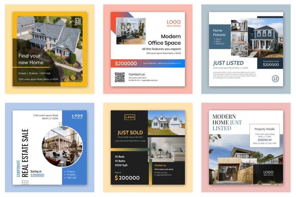 Real Estate Templates from Xara Cloud