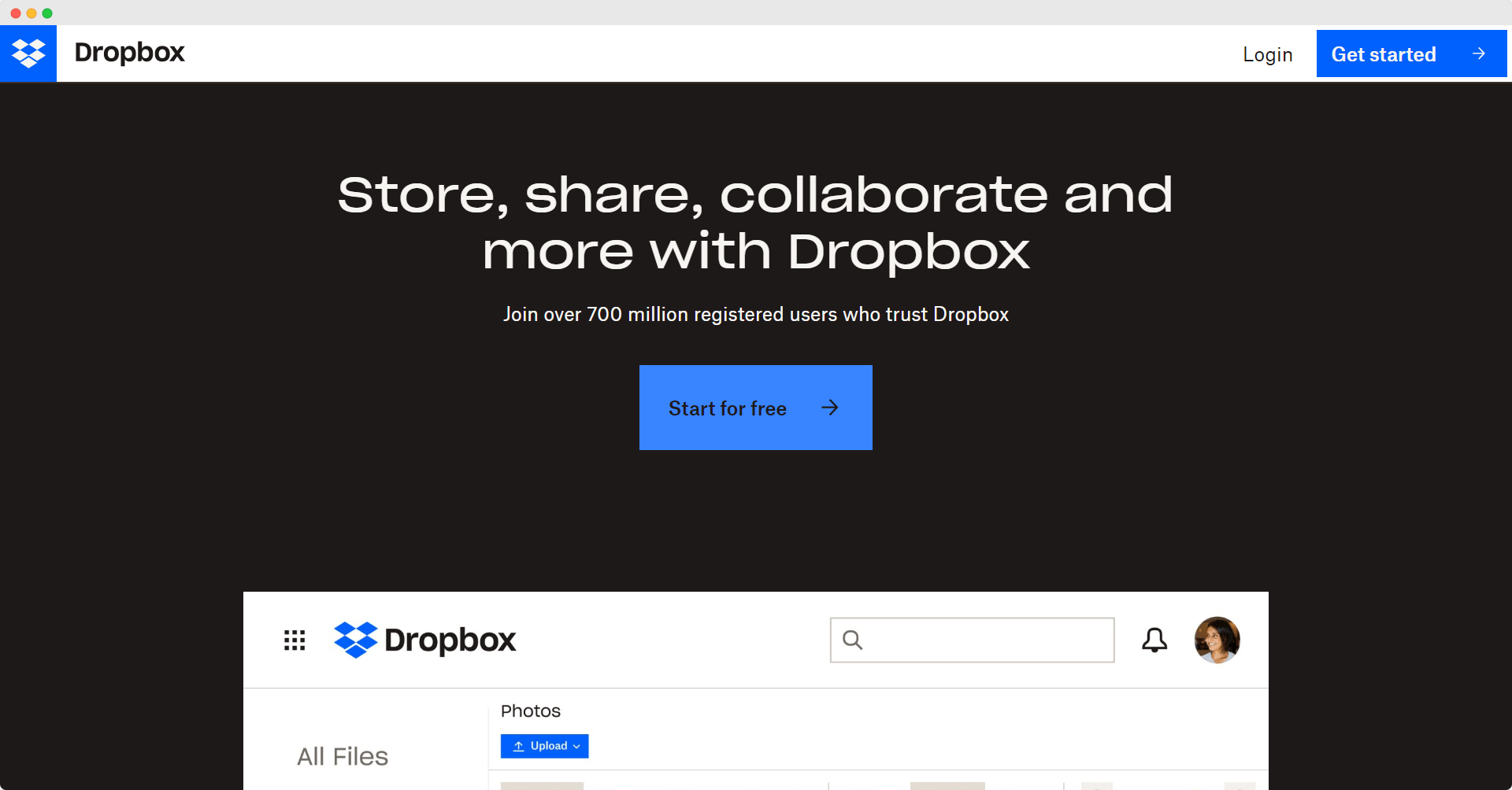 Dropbox Website