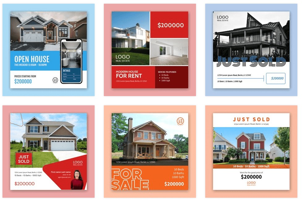 Real Estate Facebook Instagram Templates