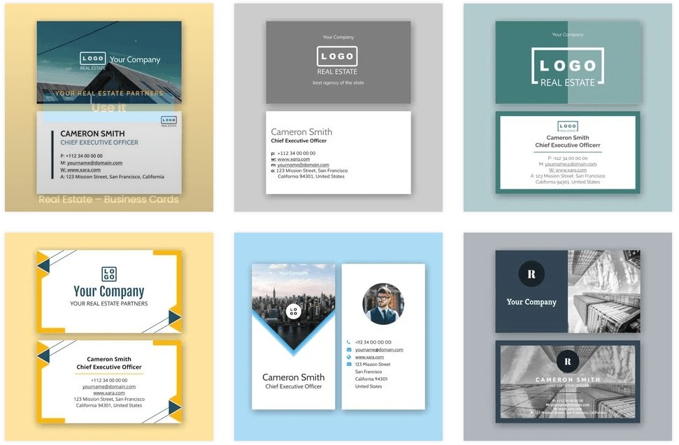 Real Estate Business Card Templates